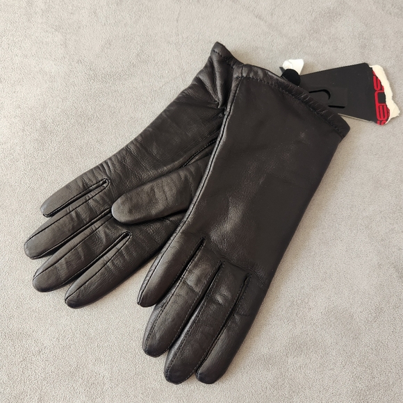 Isotoner gloves women's S black leather Thinsulate 3M lining classic new $60 - Picture 4 of 10